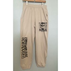Boohoo Man Skull Sweatpant Medium Tan Regular Fit Chicago Varsity Jogger Rare